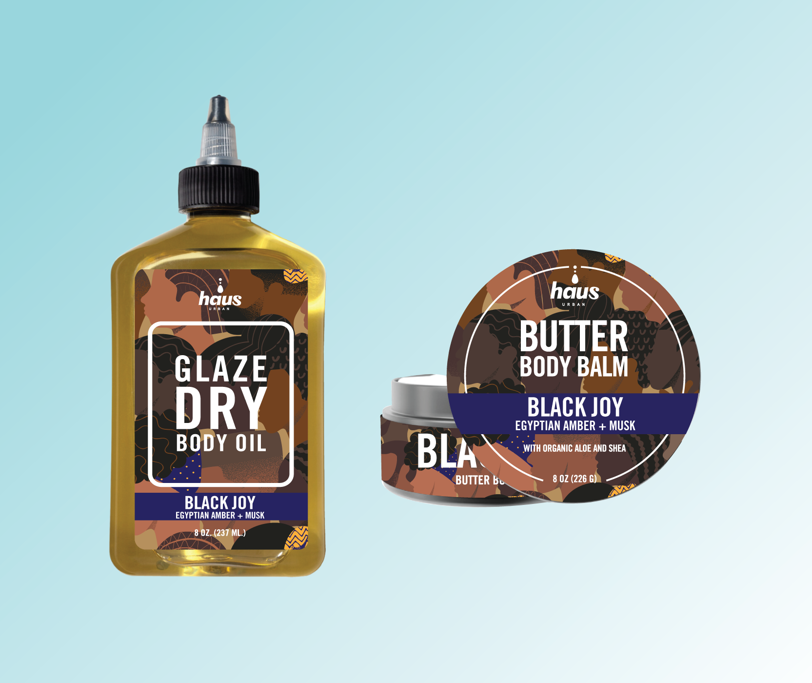 BLACK JOY BODY DUO | BUTTER BODY BALM + GLAZE DRY BODY OIL