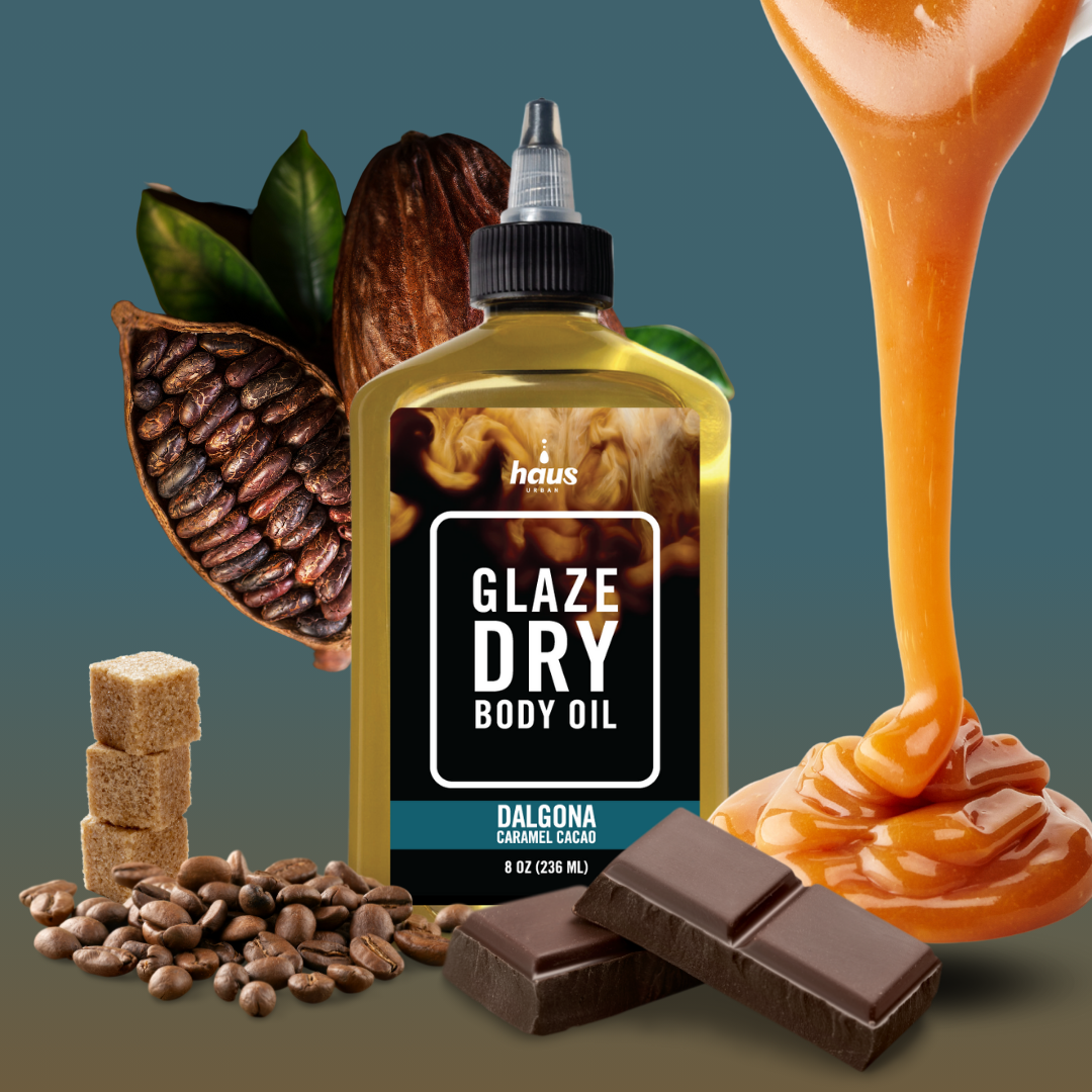 DALGONA GLAZE DRY BODY OIL | CARAMEL CACAO, 8 oz.