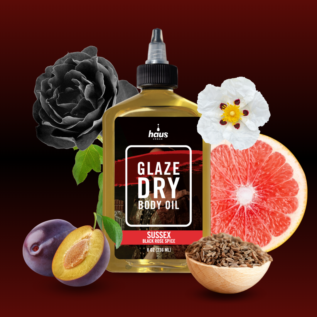 SUSSEX GLAZE DRY BODY OIL| BLACK ROSE SPICE